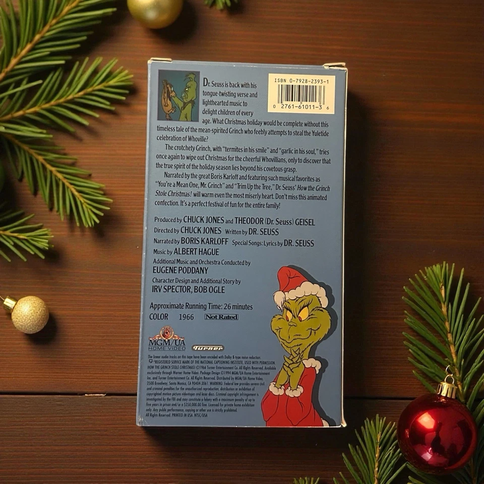 Dr Seuss How The Grinch Stole Christmas VHS VG Holiday Classic - Image 3 of 4