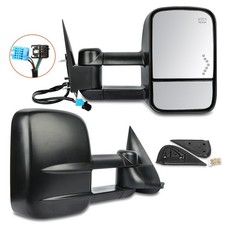 2x Black Tow Power Heated Arrow Light Side Mirrors For Gmc Yukon 2003-2007 2x Black Tow Power Heated Arrow Light Side Mirrors For Gmc Yukon 2003-2007