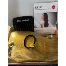 REECHO Blonde Clip in Hair Extensions Long Straight Hairpiece Women