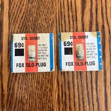 FOX GLO-PLUG STD. SHORT RC Nitro Fuel Glow Plug LOT of 2 Short plugs 1 1/2 Volt