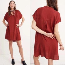 Madewell Bicoastal Tunic Dress Crimson Red Womens Oversized Relaxed Style M
