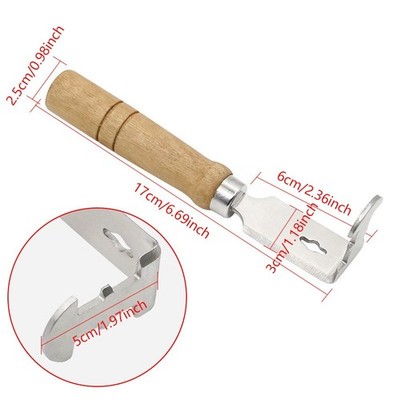 Queen Excluder Tool 7-in-1 Hive Tool Wooden Handle Anti-slip Texture Rust-free
