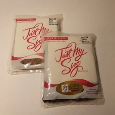 Just My Size/L'Eggs Lot Of 2 Pantyhose 3x Regular,Sheer Toe, 1 Nude 1 Taupe 1997