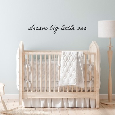 Schrift Wandtattoo Dream Big Little One Selbstklebend Kinderzimmer Baby YX009
