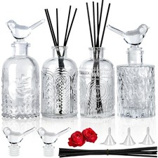 Reed Diffuser Glass Bottles Empty Set of 4 DIY Clear Decorative Bottles Fragr...