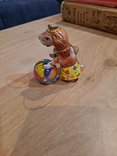 Vintage ZZ Germany Tin Toy Dog With Ball