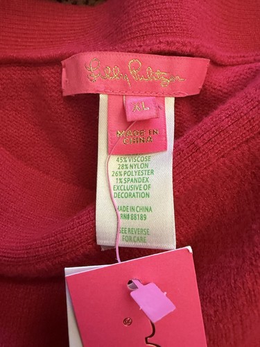 Lilly Pulitzer Lizona Sweater Skirt Pointsettia Red Size Extra Large NWT - Picture 3 of 8