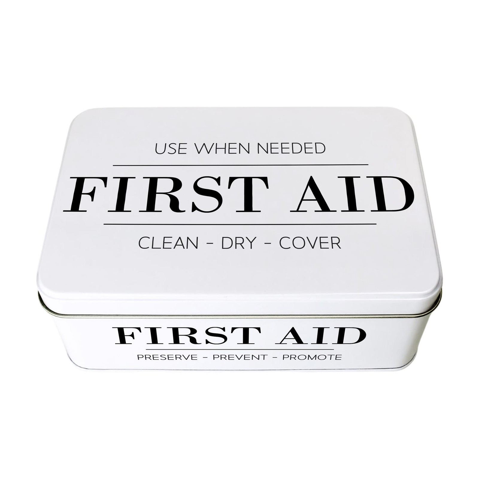 Home First Aid Storage Tin - Minimalist Medical Box Organiser