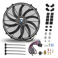 16 Inch Universal Slim Fan Push Pull Electric Radiator 16 Inch Relay Kit Black