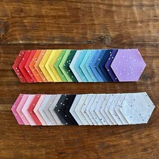 40 Pc Precut 1" Finished Hexagons 3/8 Seam Riley Blake "Blossom" Tiny Flowers