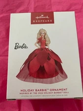 Hallmark Keepsake Ornament 2022 Holiday Barbie 8th red dress flower new #8