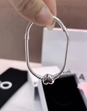 Authentic Love Christmas 7.5in ALE Bracelet Shining Sterling Silver Hearts Clasp