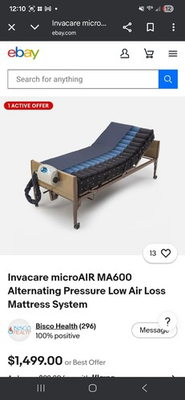 #ad INVACARE microAIR Alternating Pressure Mattress MA55 w compressor $220.00