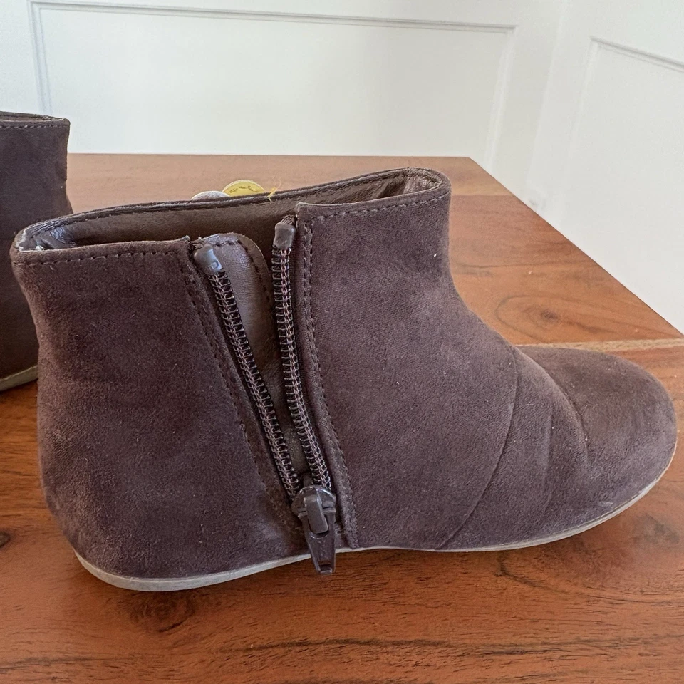 Gymboree Sunflower Smiles Harvest Fall Brown Suede Boots Booties Toddler Size 10 - Image 4 of 4
