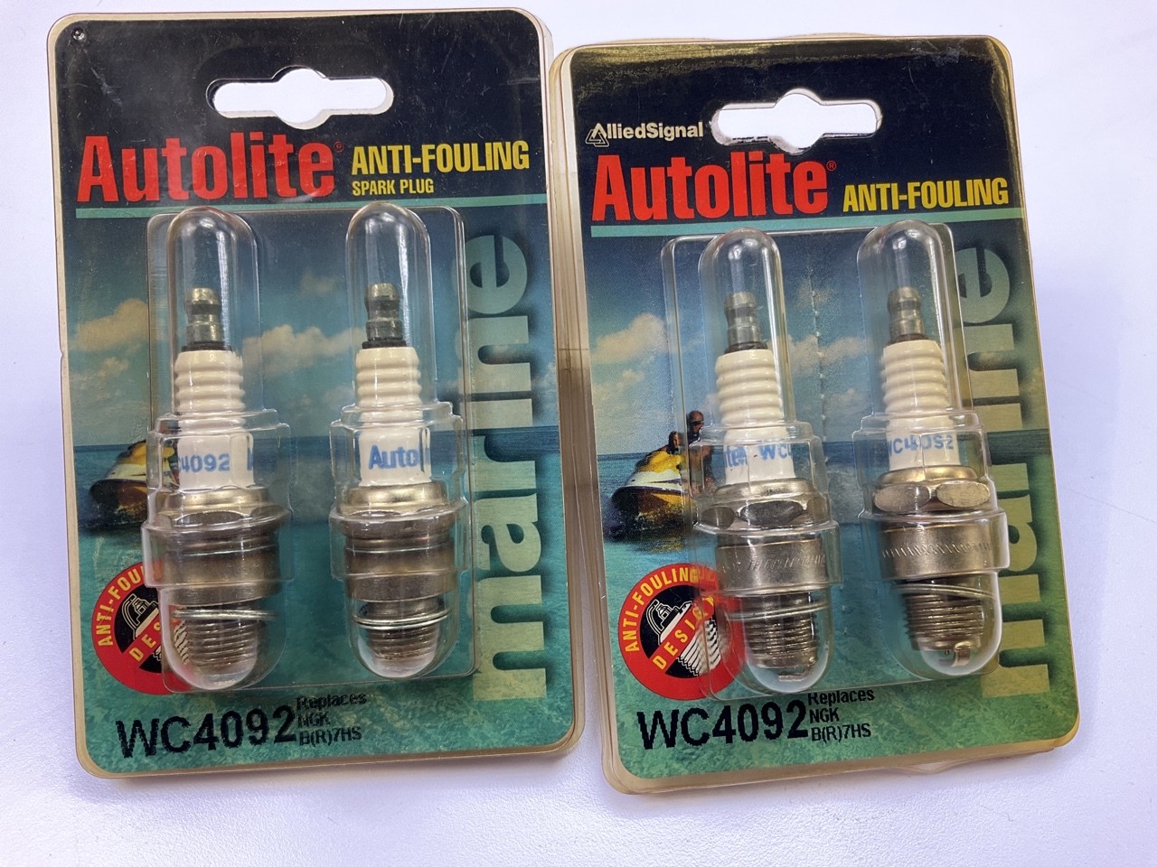 4 Autolite WC4092 Marine Spark Plugs - Replaces NGK BR7HS