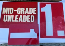 Vintage Gas Station Sign Numbers Lot of 3