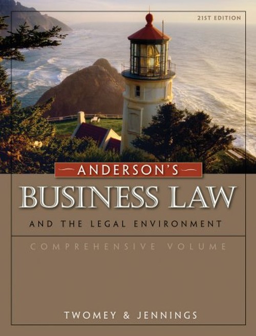 Business Law and the Legal Environment Marianne M., Twomey, DavidFree US Delivery | ISBN:0324786662