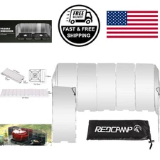 Portable Aluminum Camping Stove Windshield with Carrying Bag for Easy Transport