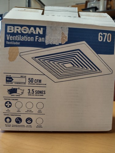 BROAN 670 CIELING VENT FAN