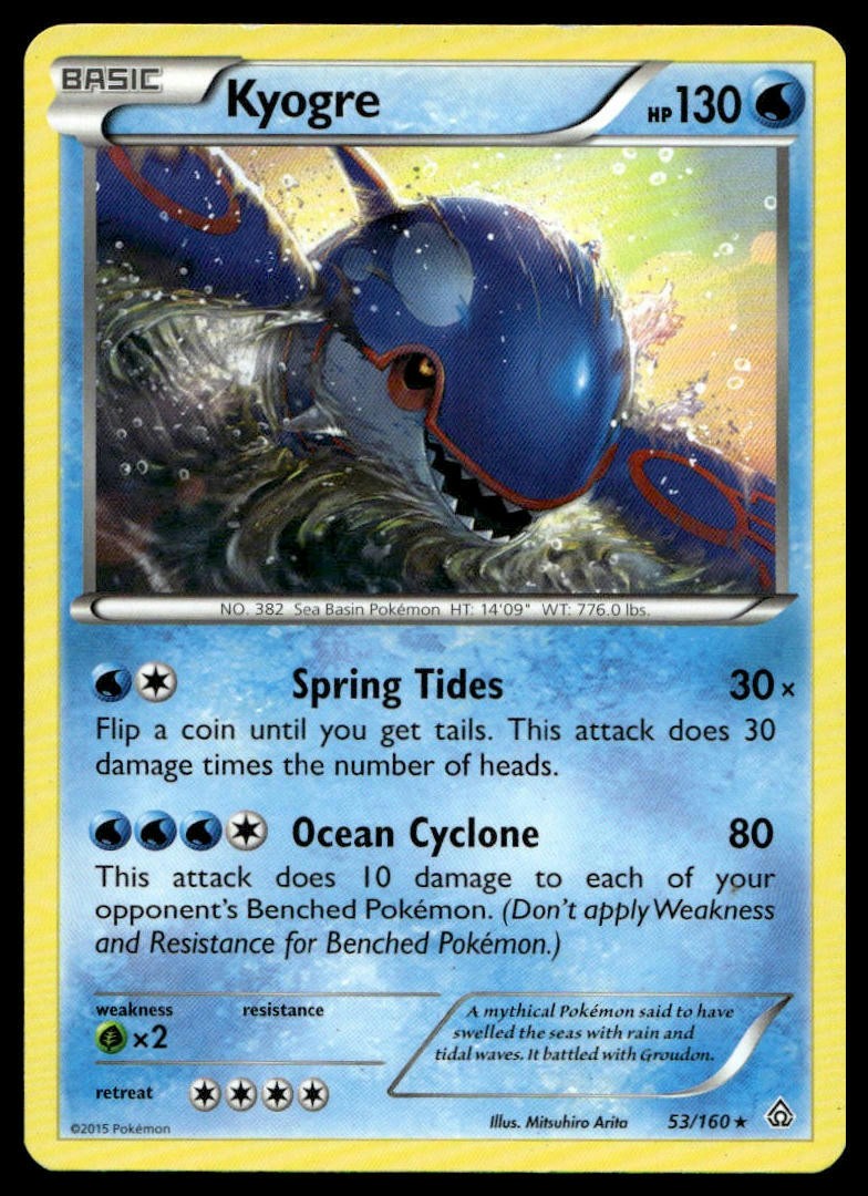 Kyogre #53/160 XY - Primal Clash Heavily played - Pokemon Card