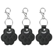 Pet Fur Storage Keychain, Leather Dog Fur Keepsake, Black, 3 Pcs 