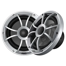 Wet Sounds RECON8-S-RGB 8" Speakers with Silver Open Grilles Integrated RGB LEDs