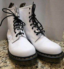 Dr. Martens 1460 White Smooth Leather Lace Up Softy T Boots Size 11 Women NEW