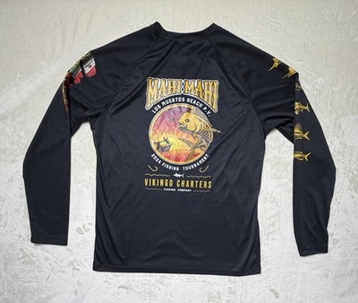 Viking Charters Mahi Mahi Fishing Tournament Shirt Long Sleeve Black Mens L