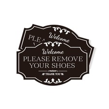 2 Pack Please Remove Your Shoes Sign No Shoes Decal Stickers for Home Front Door