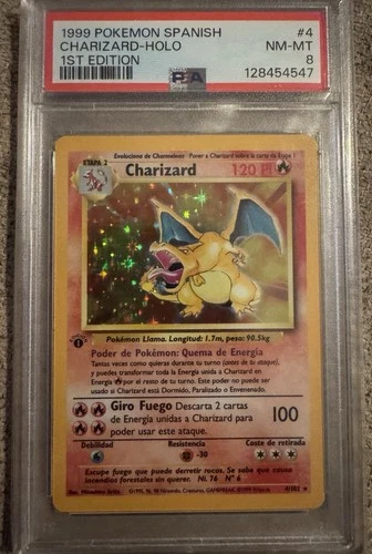 First Edition Base Set Charizard - Spanish - PSA 8 - New Cert !