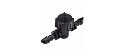 Raindrip R612CT Double Barbed Value, 1/4 in, Plastic Pair Black