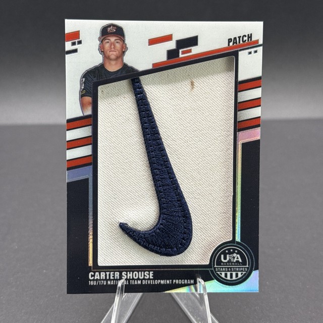 2026 Panini Stars & Stripes Jumbo Patch Materials Nike Swoosh Carter Shouse 1/4
