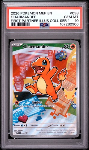 2026 POKEMON FIRST PARTNER ILLUSTRATION COLLECTION PROMO #038 CHARMANDER PSA 10