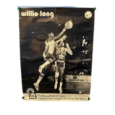 ABA Basketball Poster Denver Rockets Willie Long Red Barn Nuggets Vintage