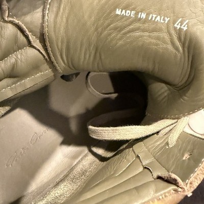 Rick Owens Babel Ss19 Green Leather Geothrasher High Top Sneakers