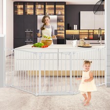 Extra Wide Baby Gate, 30" Tall 71" Wide Configurable Baby Gate Fireplace Safe...