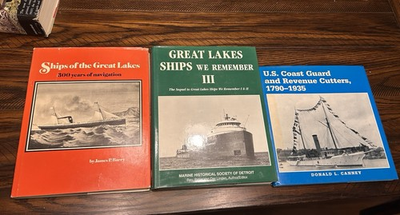 #ad Great Lakes amp; U.S. Coast Guard Maritime History Lot of 3 HC DJ Books $59.95