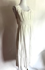 White Crinkle Cotton Cool Ruffled Summer Sund...