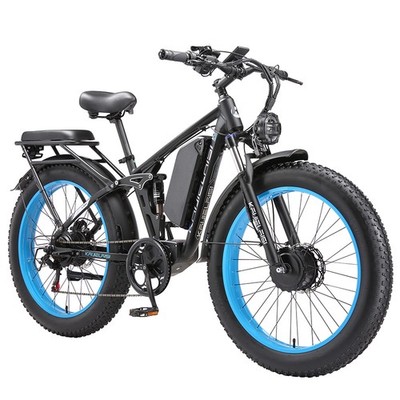 26'' Dualmotor Allradantrieb Mountainbike 52V/26AH E-Bike für Erwachsene 7-Gänge