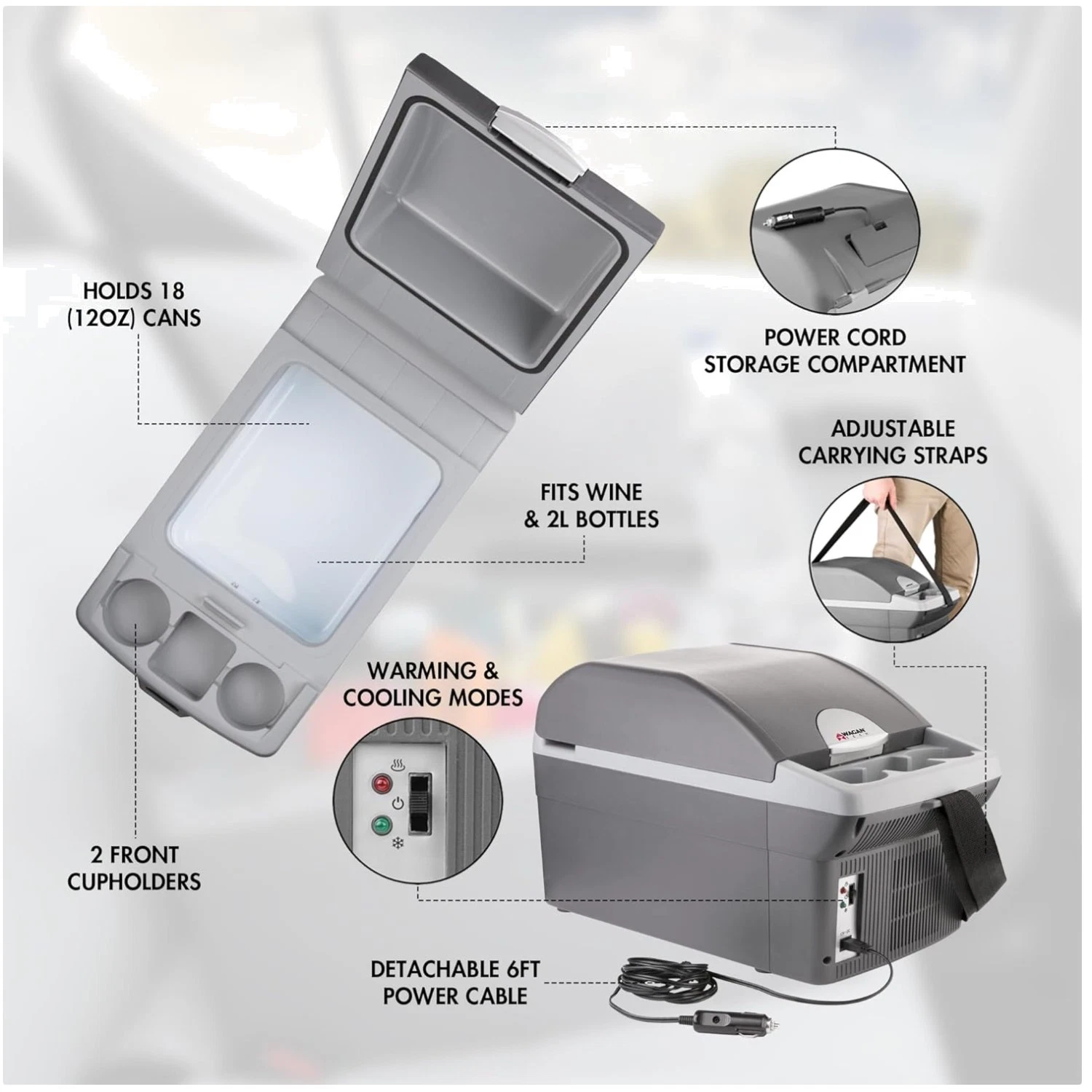 14L Portable Car Cooler/Warmer, 12V Electric Fridge
Opens in a new window or tab