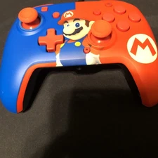 PDP Gaming Faceoff Deluxe+ Wired Switch Pro Controller - Red/Blue Mario Design