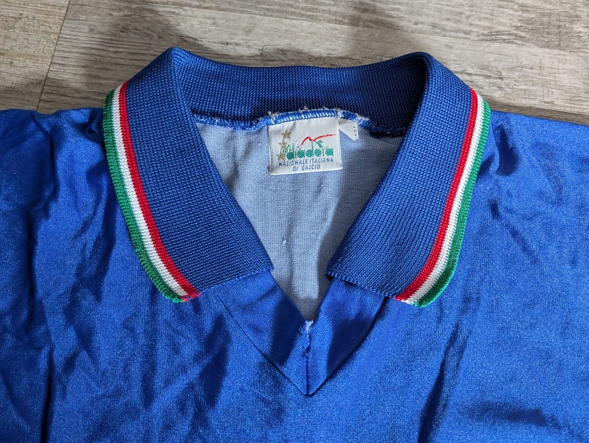 Vintage Italia 86-90 Diadora Home Football Short Sleeve Wolrd Cup