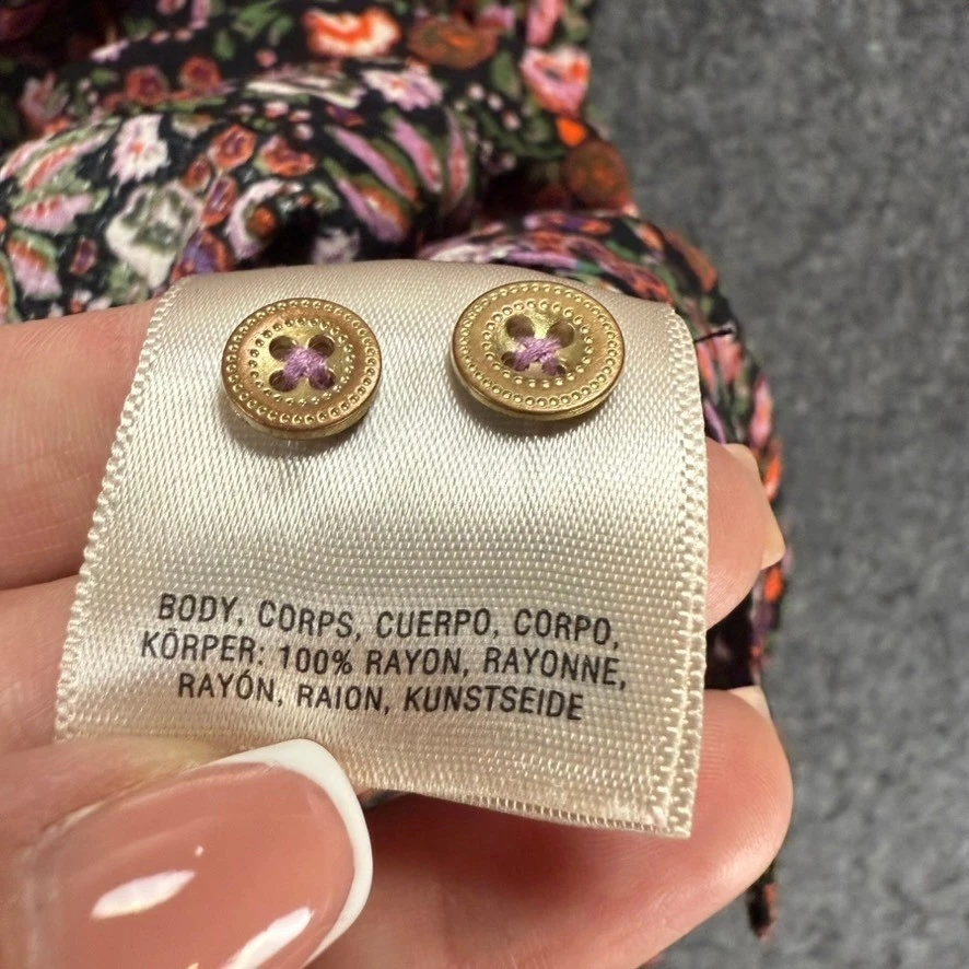 Maeve Anthropologie Floral Button Down Top Long Sleeve Blouse Size S - Image 4 of 4