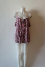 WOMENS SHOW ME YOUR MUMU "BONNAROO" PURPLE/GRN/WHT PAISLEY COLD SHOULDER DRESS S