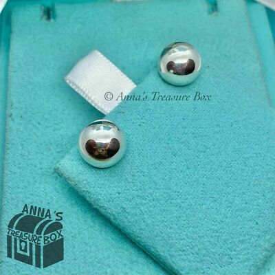 Tiffany 925 Silver Hardwear Bead Ball 10mm Earrings (pouch)