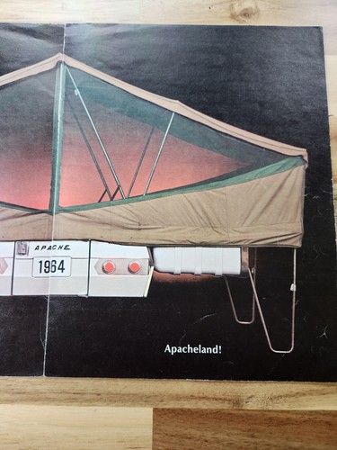 Vintage 1964 Apache Pop Up Trailer Camper Sales Ad Brochure Travel - Picture 2 of 6