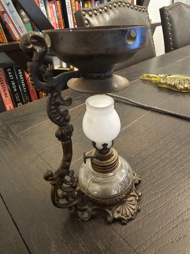 Antique Victorian Vapo Cresolene Medical Oil Lamp complete awesome look Solid 23 - Picture 8 of 10