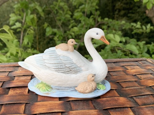 Vintage MAMMA GOOSE Mother & Babies Ducks Swans Home Interior Figurine 4/5❤️sj8j - 第 3/8 張圖片
