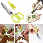 5 Blade Shredding Scissors Security Multi Cut Paper Shredder Herb Kitchen Tools