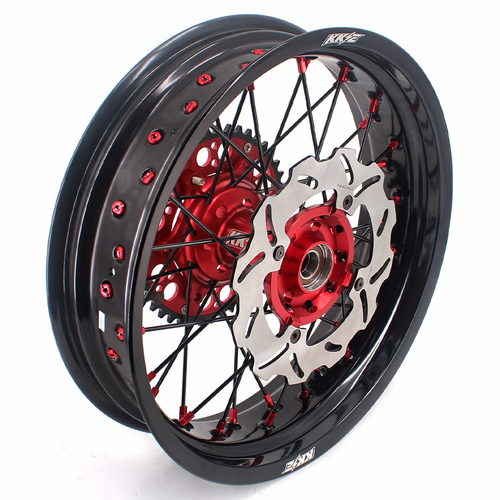 KKE 17" Supermoto Wheels Rims Fit Honda CRF250R 2004-2013 CRF450R 2002-2012 Red - Foto 3 di 12